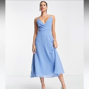 ASOS - Cami Wrapped Midi Dress with Lace Up Back